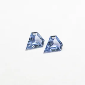 0.22cttw 2pc 3.99x3.46x1.33mm 4.01x3.46x1.34mm Shield Step Cut Sapphire Matching Pair 23407-01