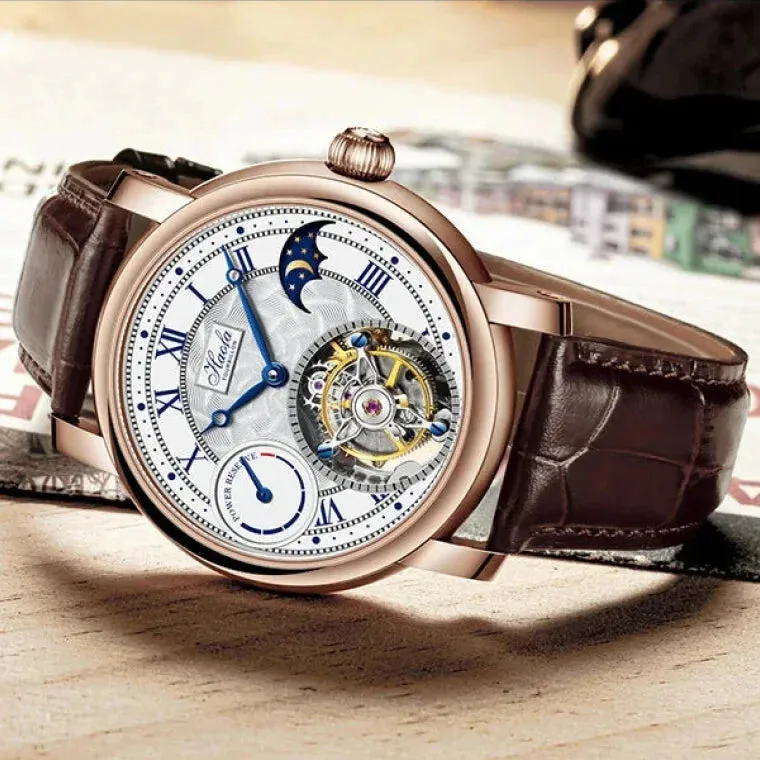 80H Power Reserve Manual Flying Tourbillon Mechanical Watch for Men