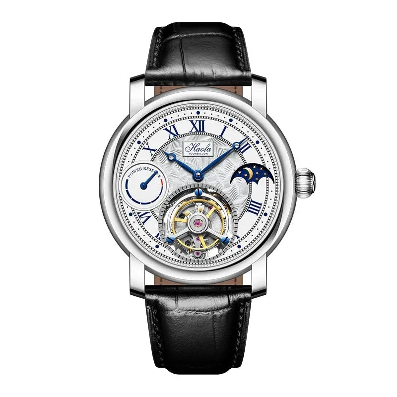 80H Power Reserve Manual Flying Tourbillon Mechanical Watch for Men