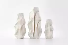 A The Foundry House Plume Vase Ivory