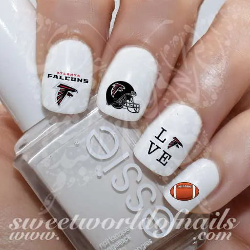 Atlanta Falcons Nail Art NFL Nails American Football Nail Water Decals Water Slides