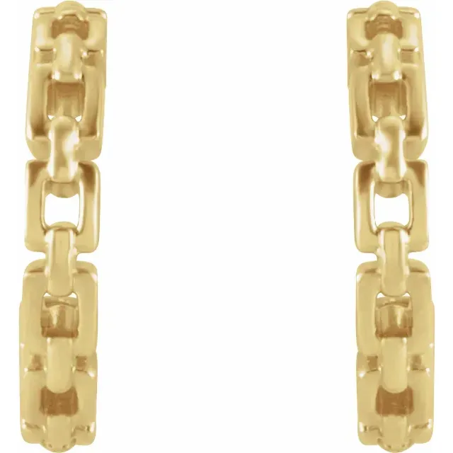 Box Chain Link Huggie Earrings