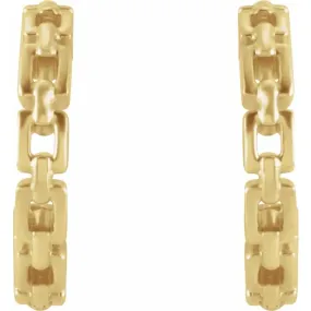 Box Chain Link Huggie Earrings