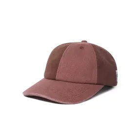 Butter Goods Canvas Patchwork 6 Panel Cap Washed Burgundy