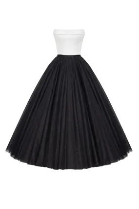 B&W tulle evening co-ord set with long gloves, Xo Xo