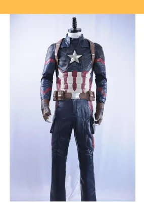 Captain America Metallic Navy PU Leather Cosplay Costume