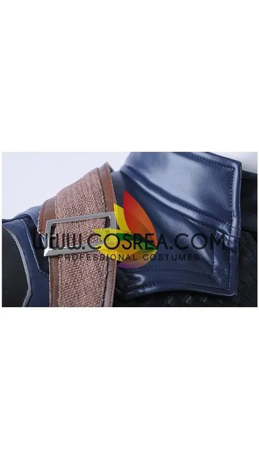 Captain America Metallic Navy PU Leather Cosplay Costume