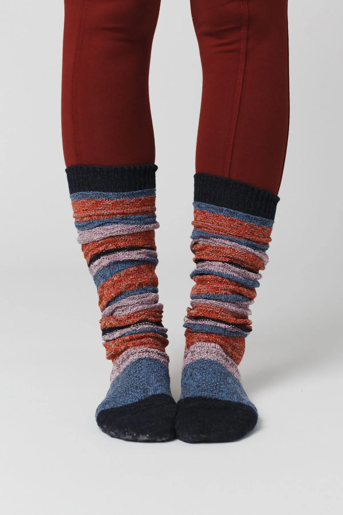 Cecily Stripe Socks - Gray