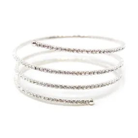 Clear CZ 3 Row Curly Wire Bracelet