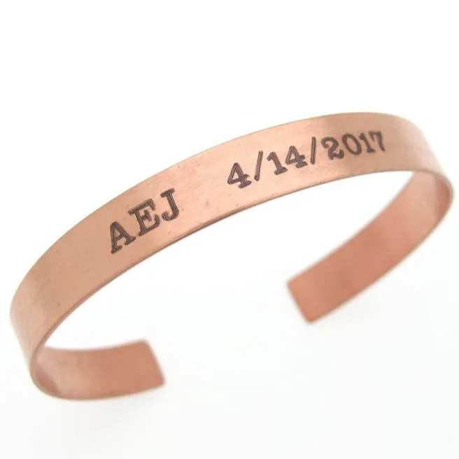 Copper Cuff Bracelet for Men - 7th Anniversary Gift