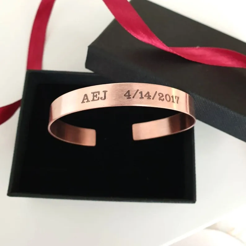 Copper Cuff Bracelet for Men - 7th Anniversary Gift