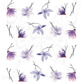 Cute Purple Flower Nail Art Nail Water Decals