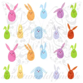 Easter Nail Art Colorful Bunny Eggs Nail Water Decals Wraps