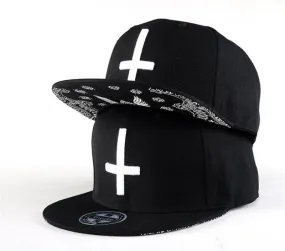 Flat Brim Fitted Snap Back Cross Baseball Caps for Men and Women