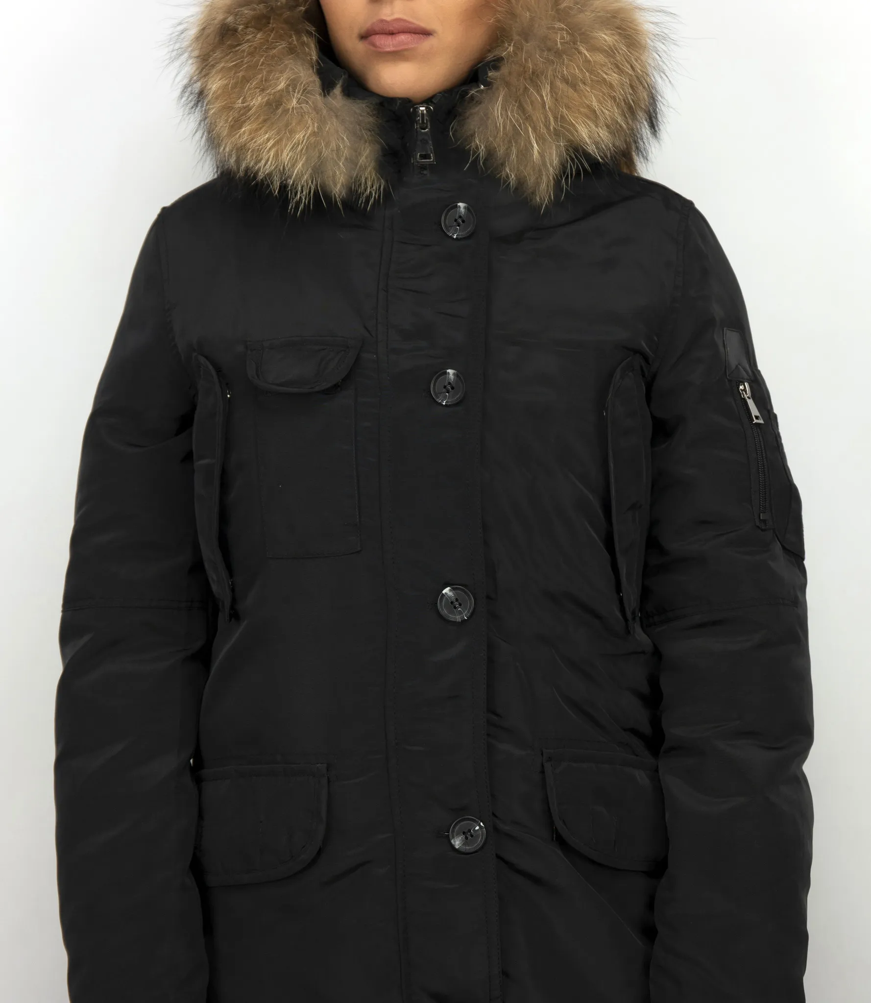 Fur Collar Parka WinterJacket Ladies Long