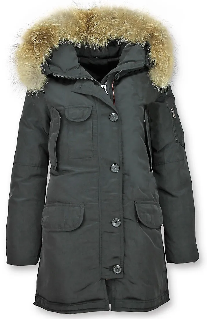 Fur Collar Parka WinterJacket Ladies Long