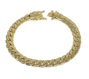 Gold Plated Miami Cuban Link Box Lock Bracelet 8.5” Inch 4.5-9mm Width Esclava