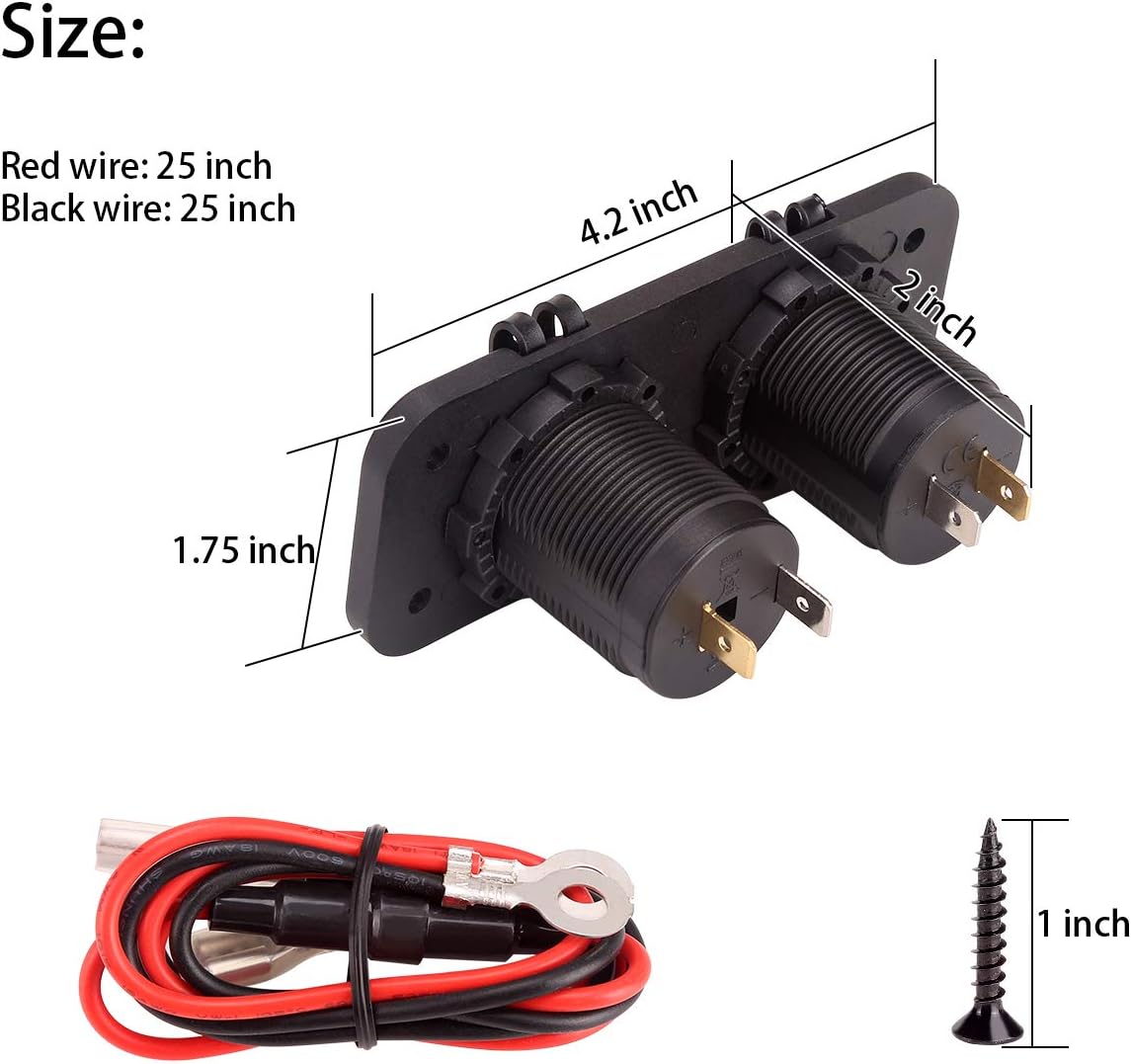 Golf Cart USB Charger 12V Outlet Also Suitable for RVs, Cars, Trucks - 10L0L