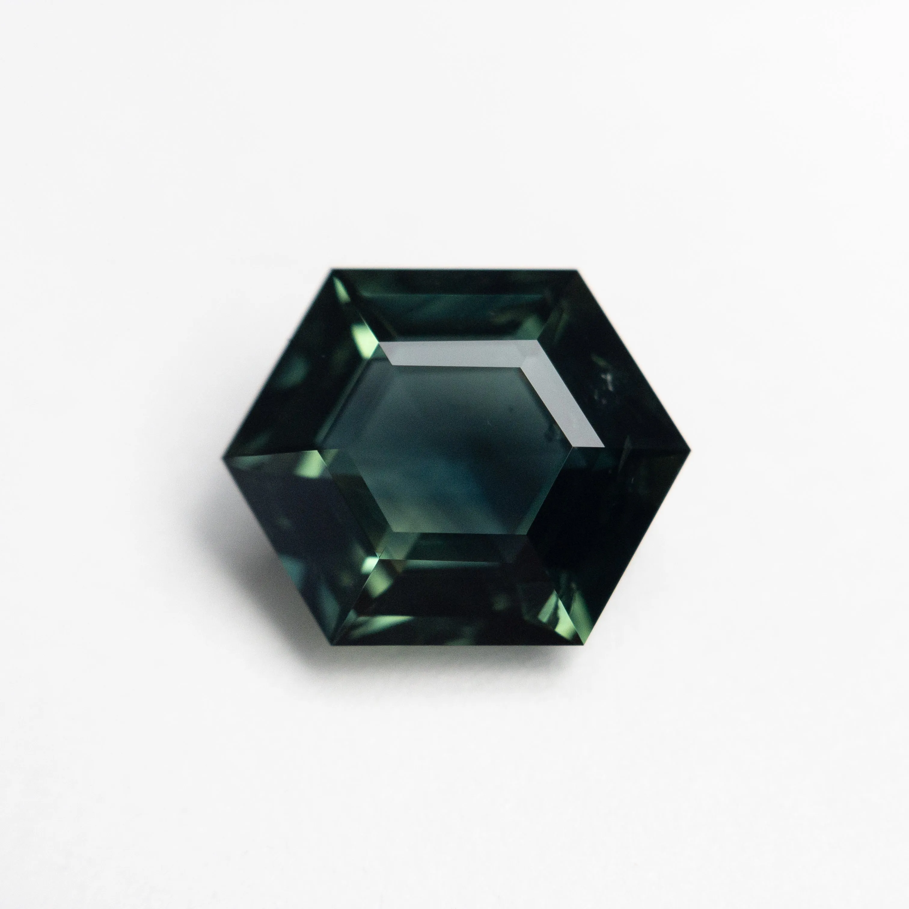 Green/Teal Step Cut Sapphire - 2.77ct Hexagon