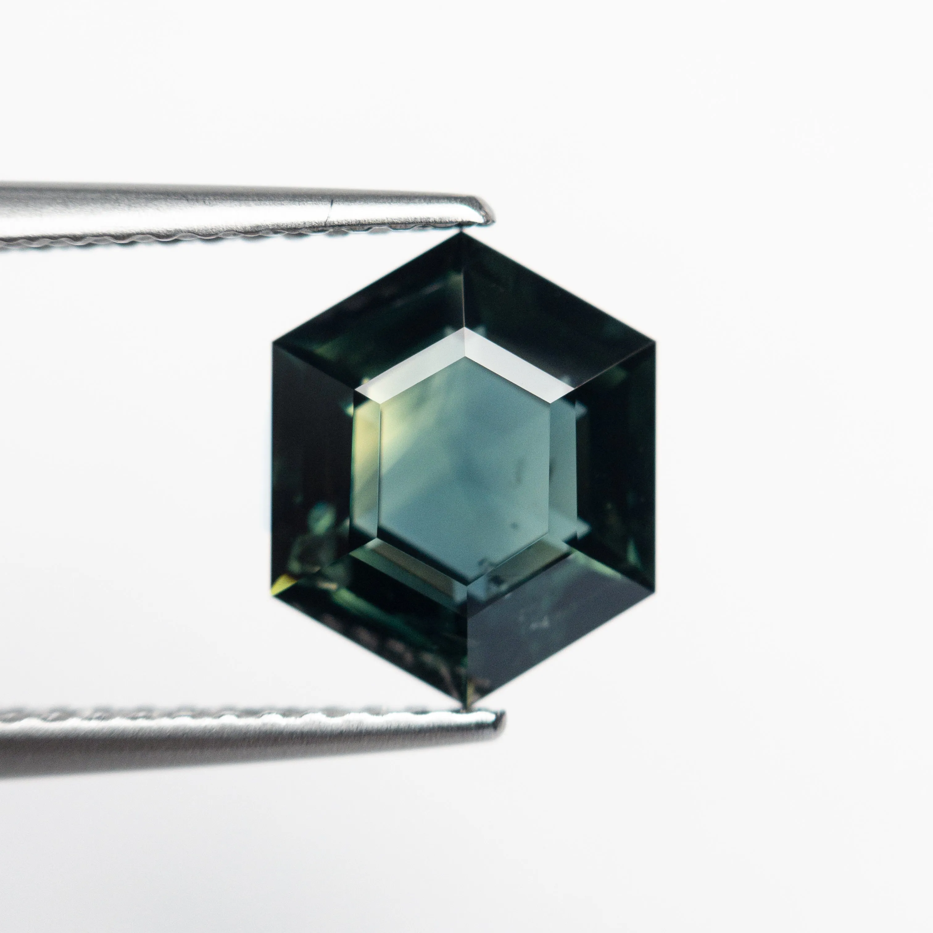 Green/Teal Step Cut Sapphire - 2.77ct Hexagon