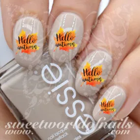 Hello Autumn Nails Leaf Water Decals