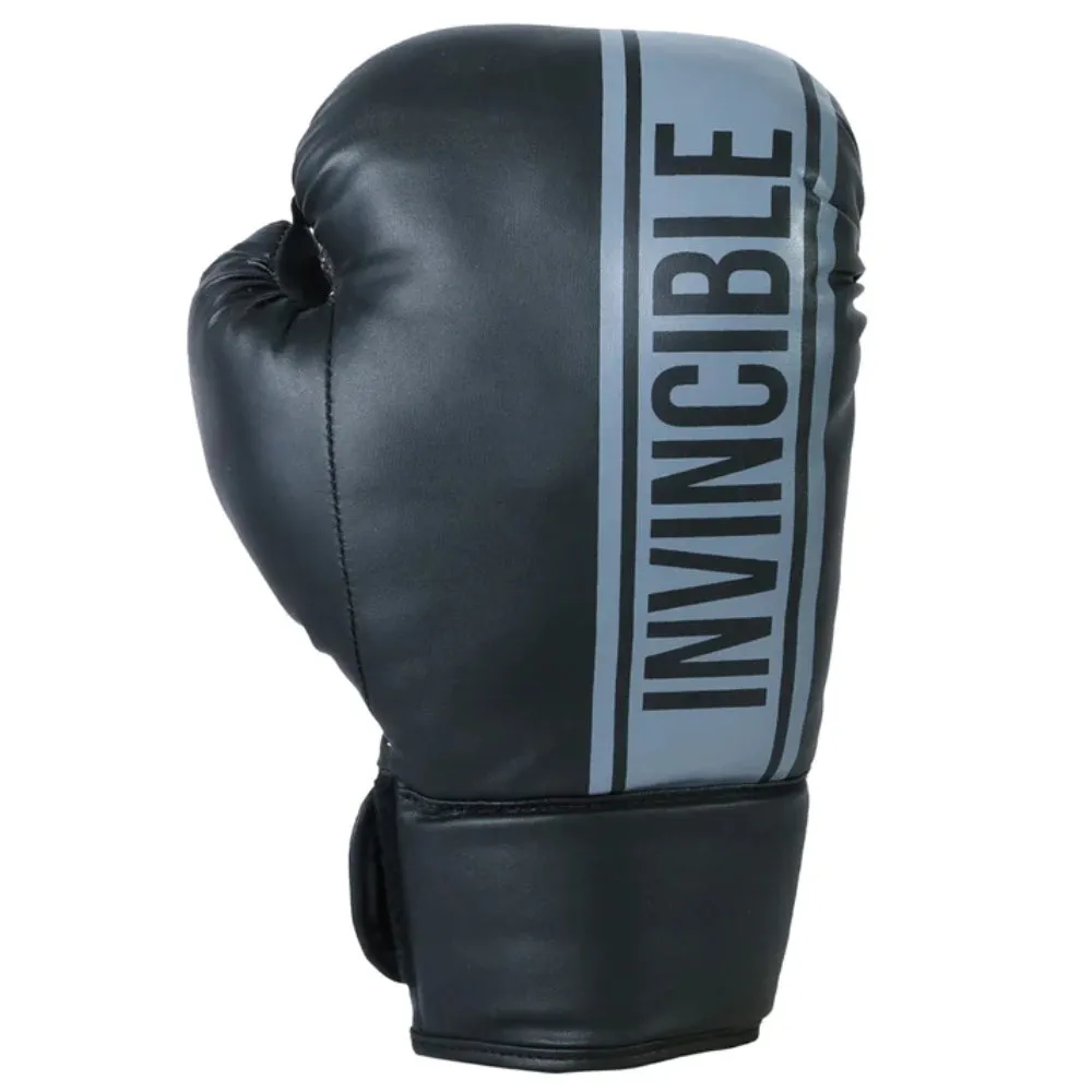 Invincible Junior Leisure Boxing Gloves (Black/Grey)