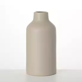 Large Matte Gray Bottle Vase