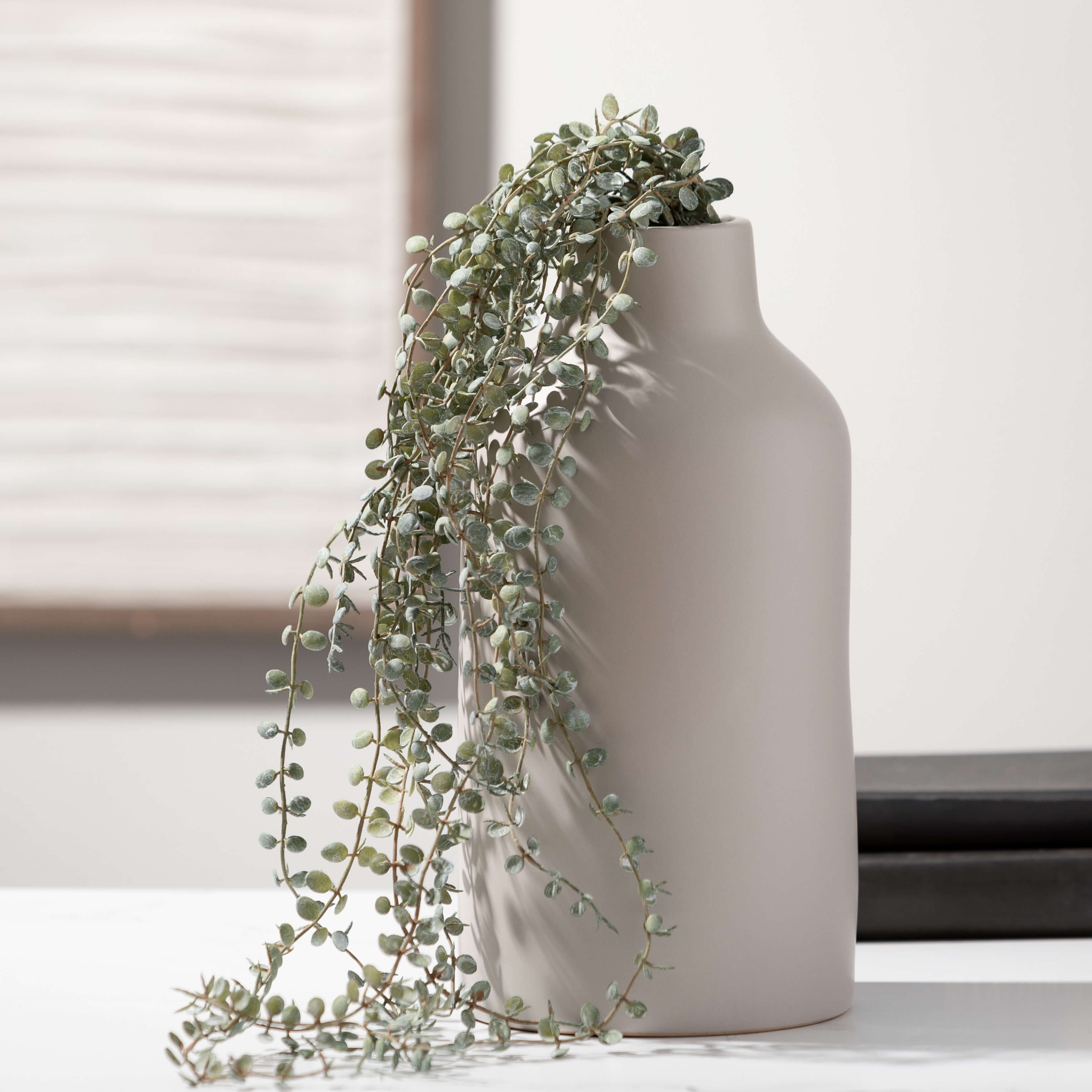 Large Matte Gray Bottle Vase