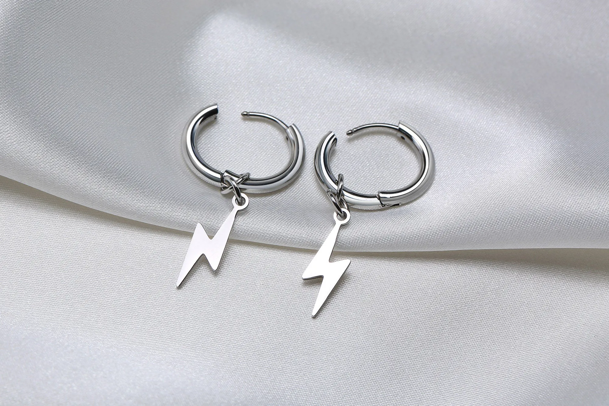 Lightning Bolt Charm Hoop