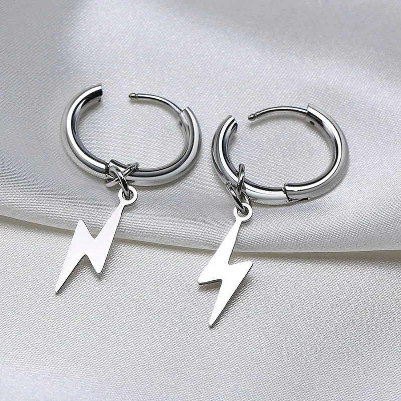 Lightning Bolt Charm Hoop