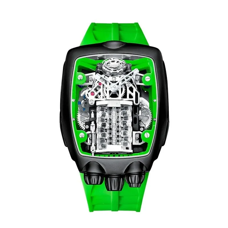 Luxury Automatic Self-Winding Skeleton Mechanical Wristwatches for Men