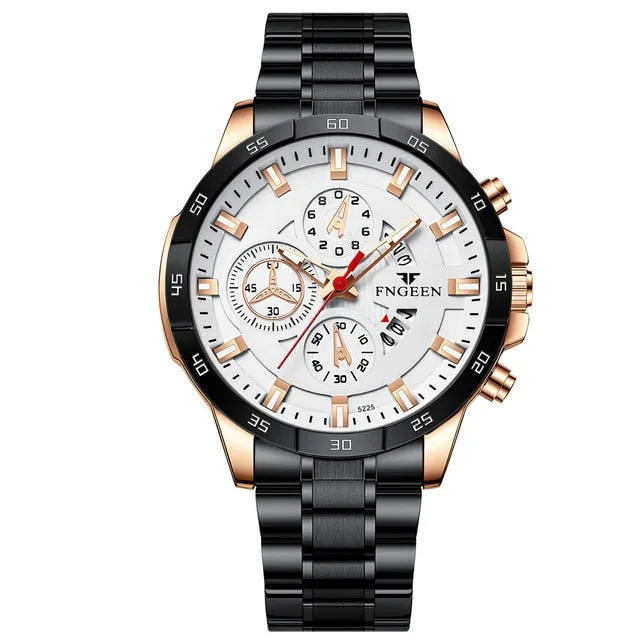 Luxury Chronograph Full Steel Waterproof Quartz Watch