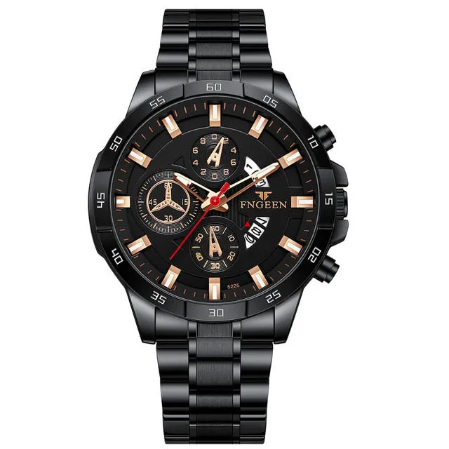 Luxury Chronograph Full Steel Waterproof Quartz Watch