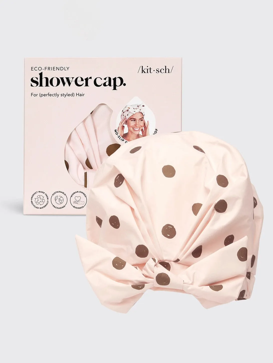 Luxury Shower Cap - Blush Dot