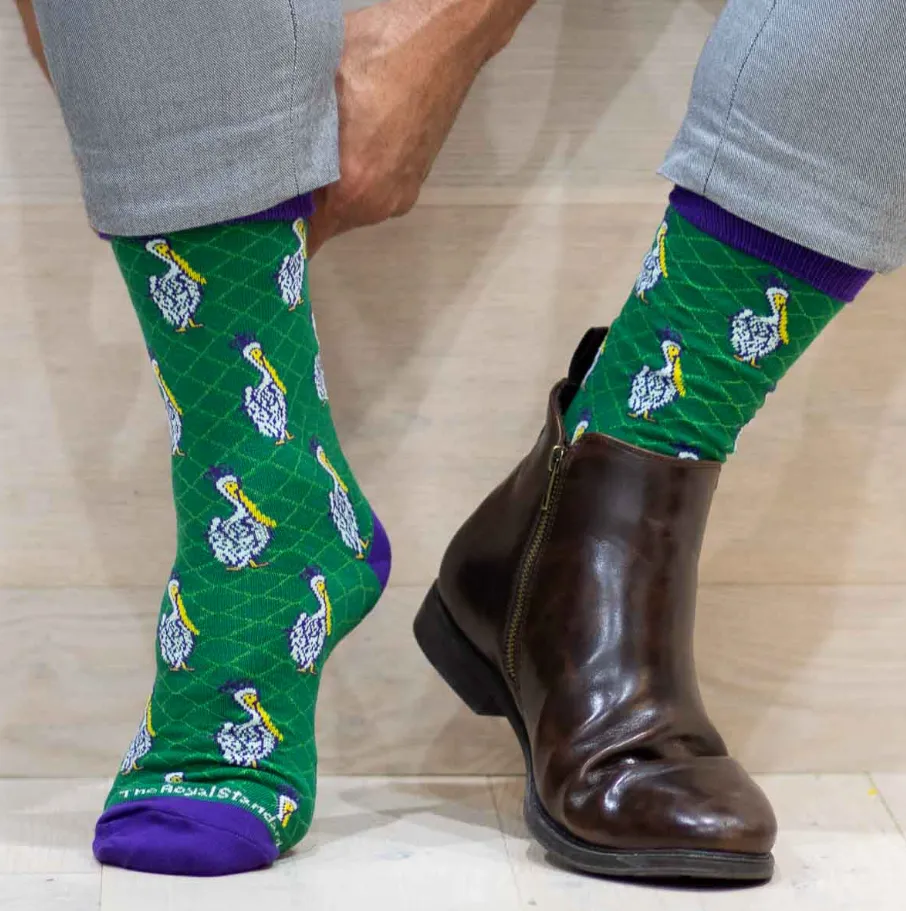 Mardi Gras Pelican Socks