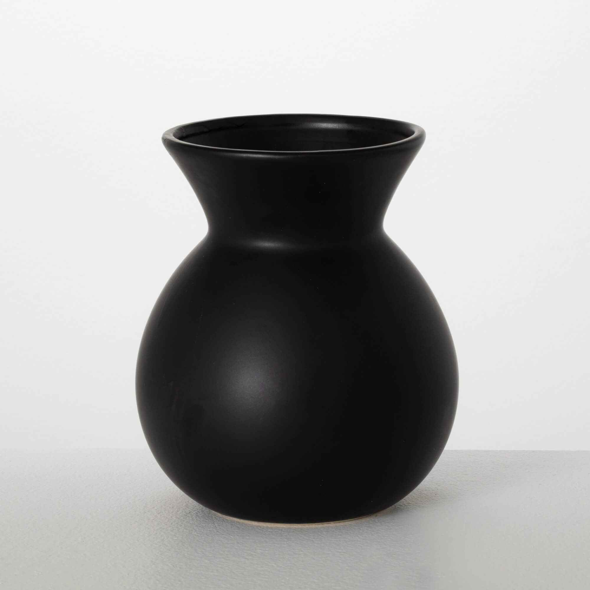 Matte Black Hourglass Vase