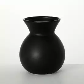 Matte Black Hourglass Vase