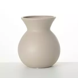 Matte Gray Hourglass Vase