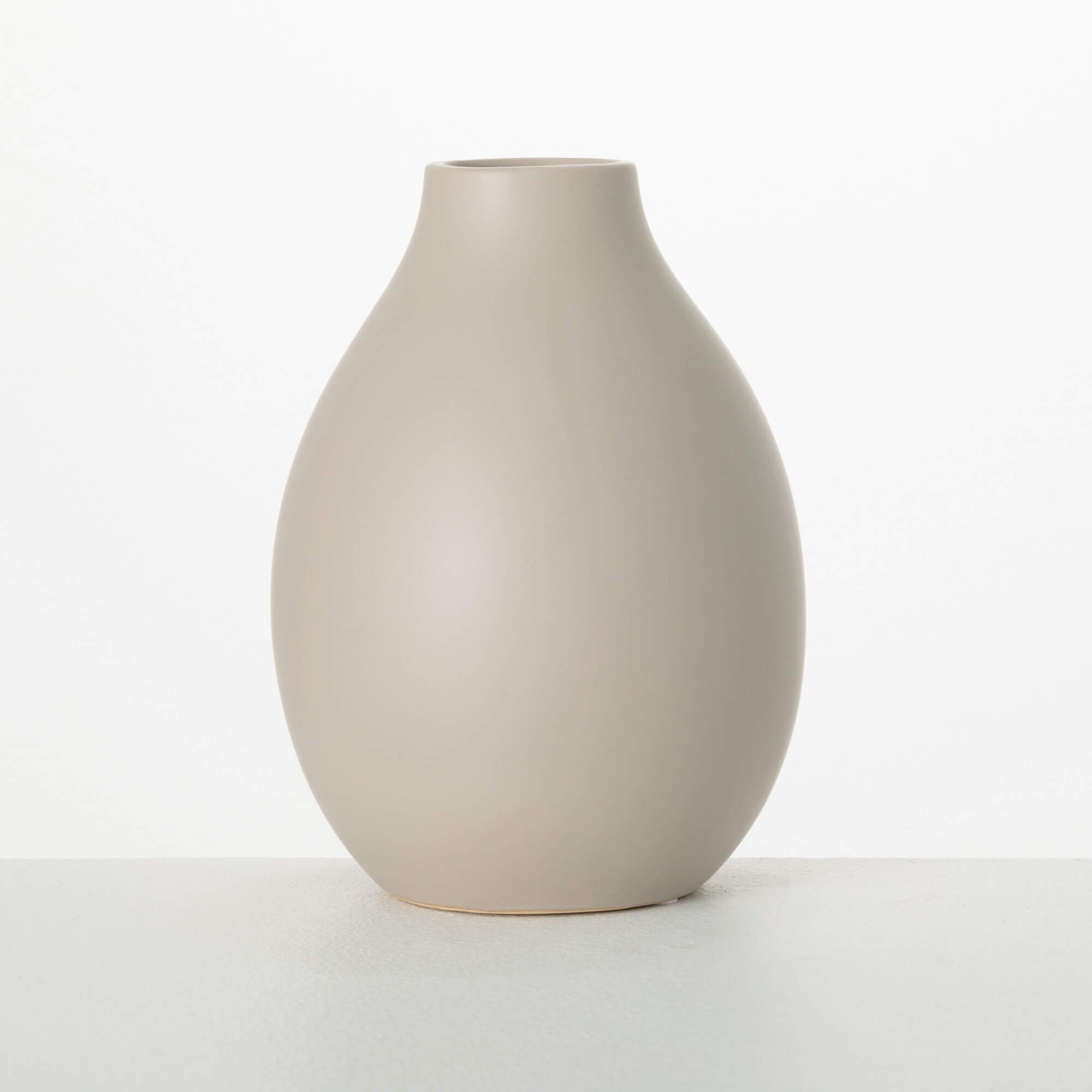 Matte Gray Teardrop Vase