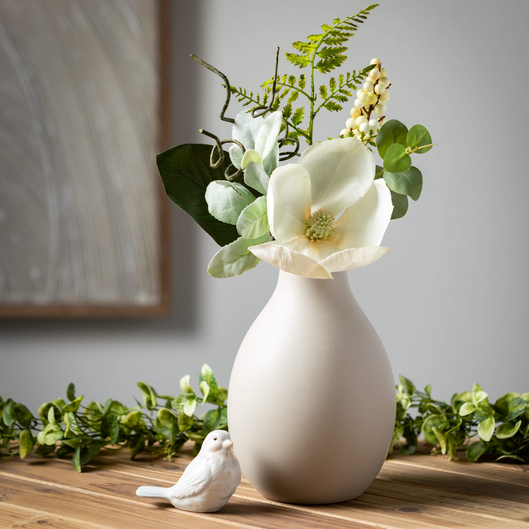 Matte Gray Teardrop Vase