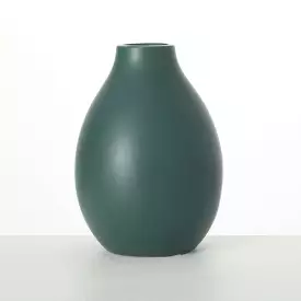 Matte Teal Teardrop Vase