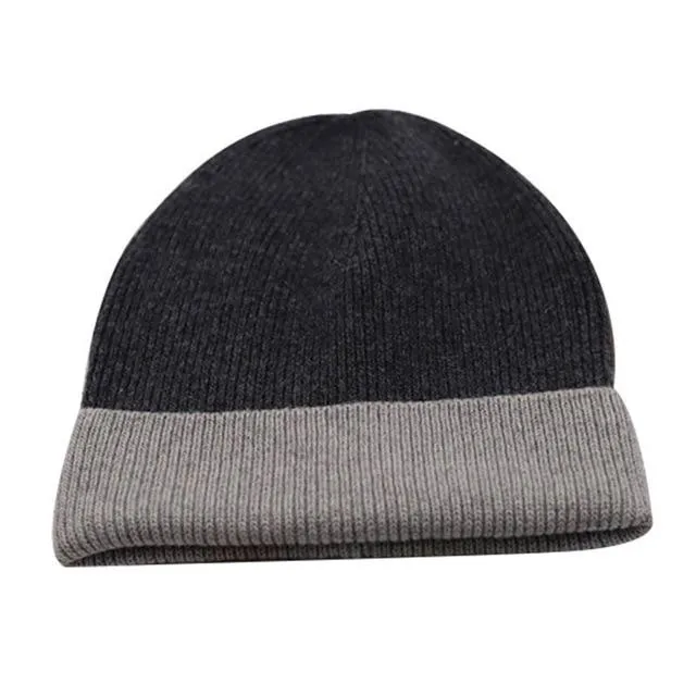 Men and Women Winter Fashion Simple Set-up Casual Warm Straight Tube Hat