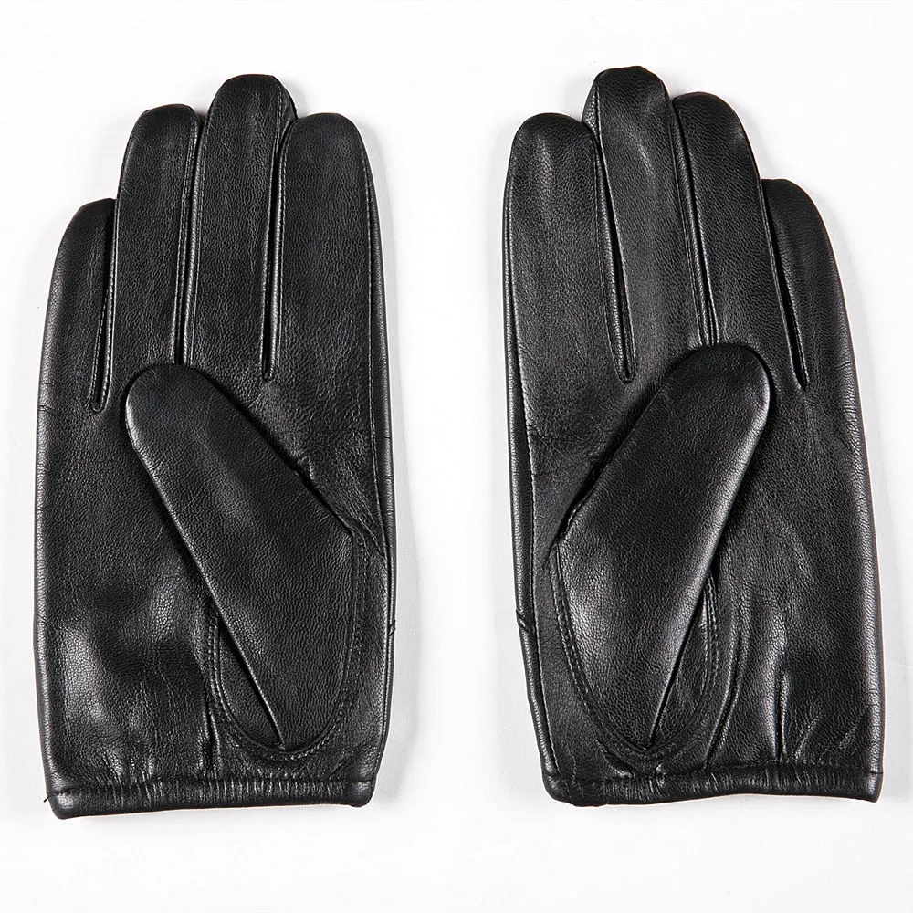 Men's Fashion Genuine Goatskin Leather Fleece Lining Warm Driving Gloves