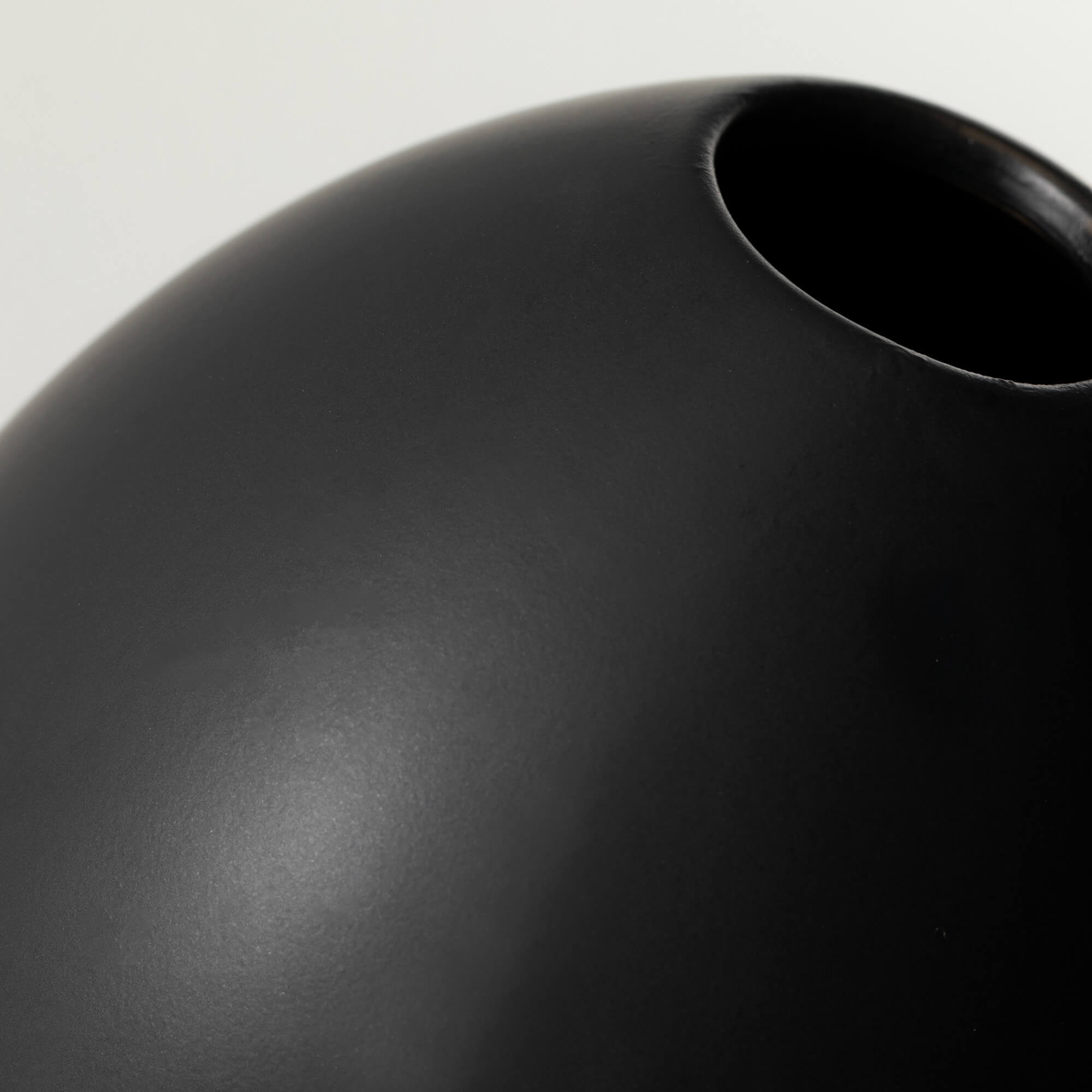 Modern Matte Black Oval Vase