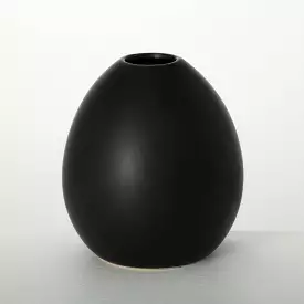 Modern Matte Black Oval Vase