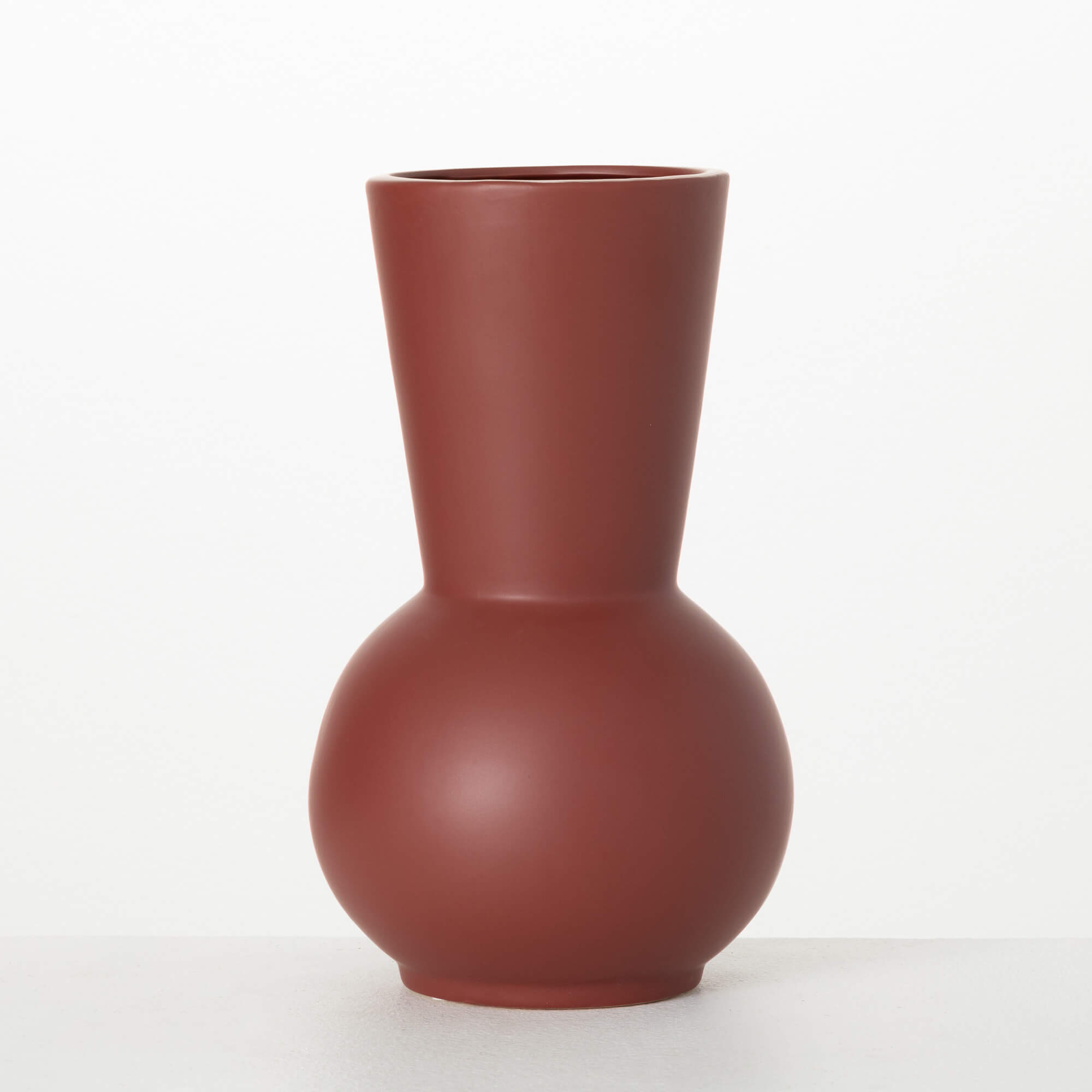 Modern Matte Umber Gourd Vase