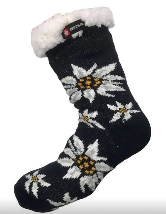 NEW! Swiss Alpine Hut Socks - Edelweiss