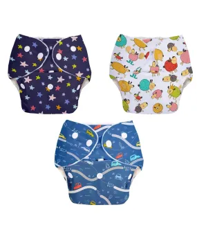 Pack of 3 BASIC Diaper (with fabric pulling/gathering in the front) No Print Choice