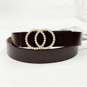 pearl studded buckle waist band