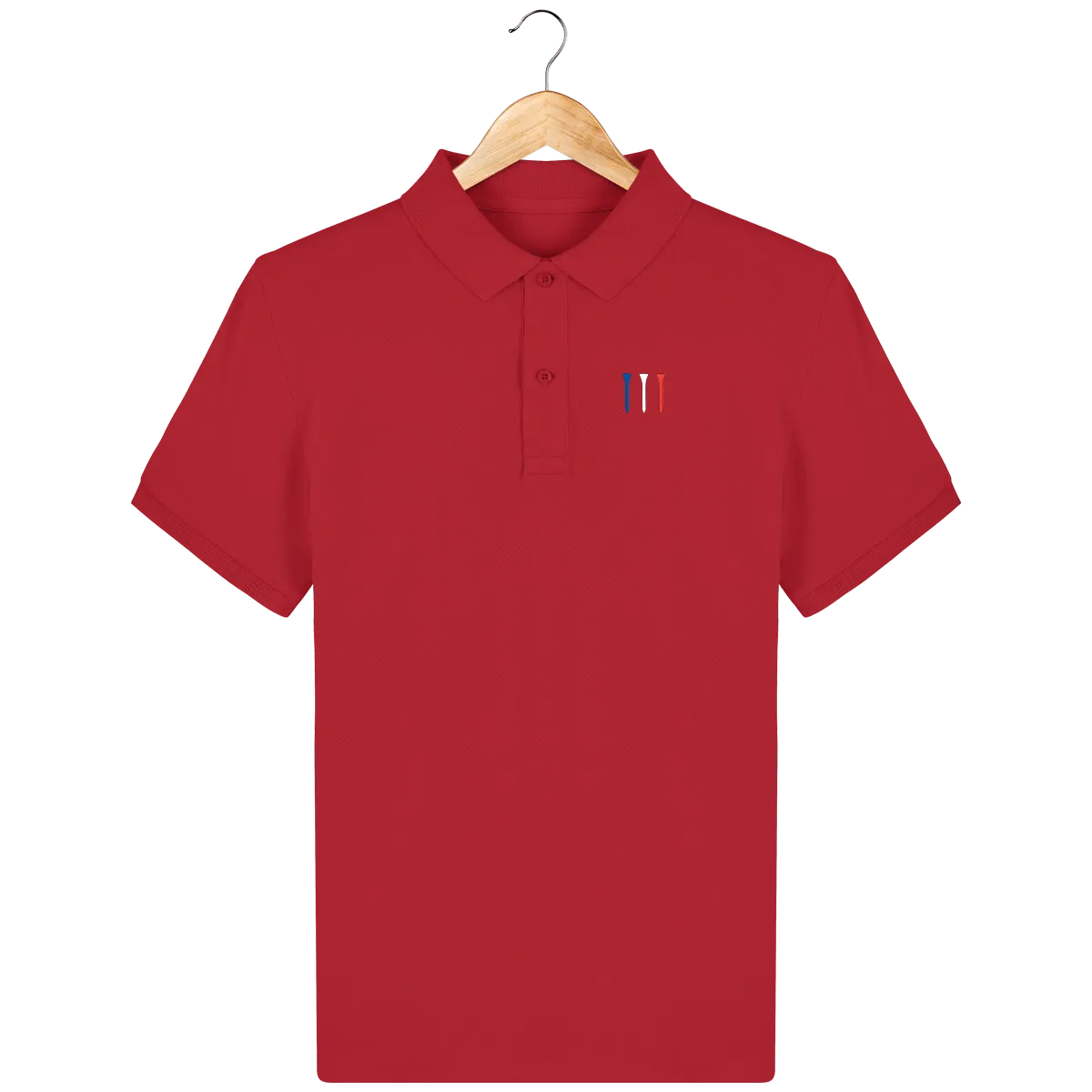 Polo en coton Bio brodé TEES BLEU BLANC ROUGE